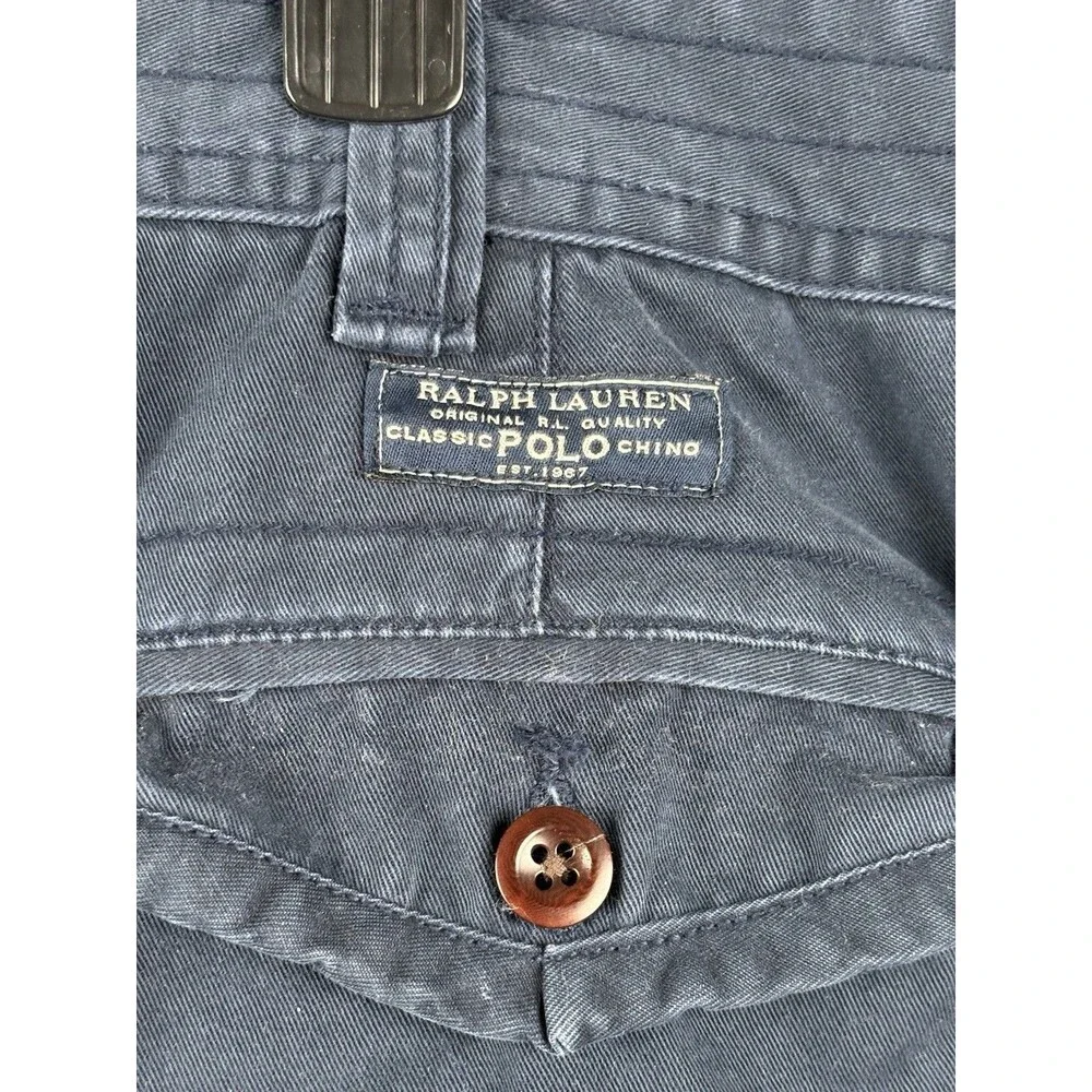 Polo Ralph Lauren Shorts Mens 42 Navy Blue Cargo Short Chinos Pockets